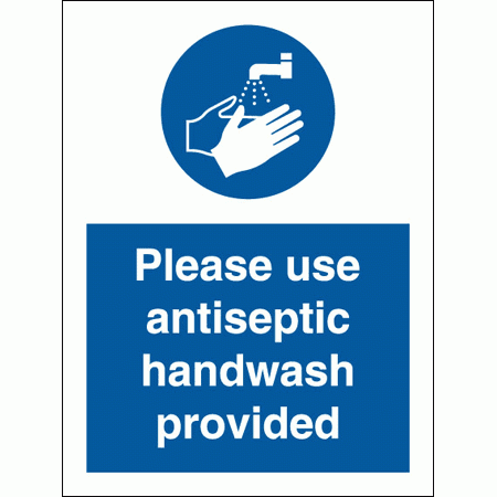 Mandatory Safety Sign - Please Use Antiseptic Handwash Provided (5789)