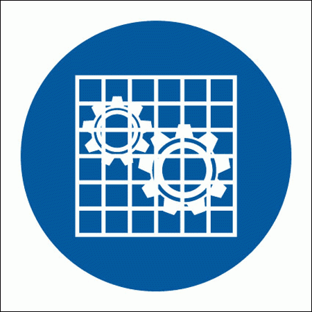 Mandatory Safety Sign - Use Guards Symbol (5655)