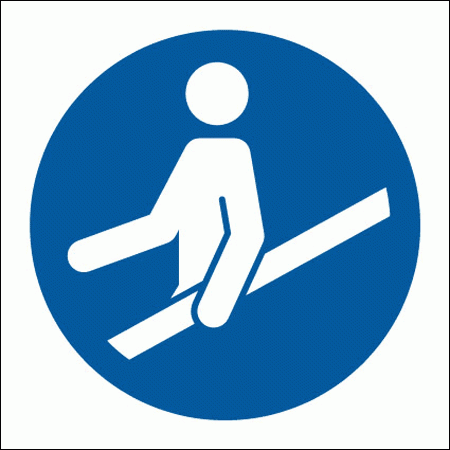 Mandatory Safety Sign - Use Handrail Symbol (5657)