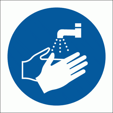 Mandatory Safety Sign - Wash Hands Symbol (5654)