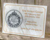 Marble  Corian Memorial Plaques  | The Sign Maker Shop