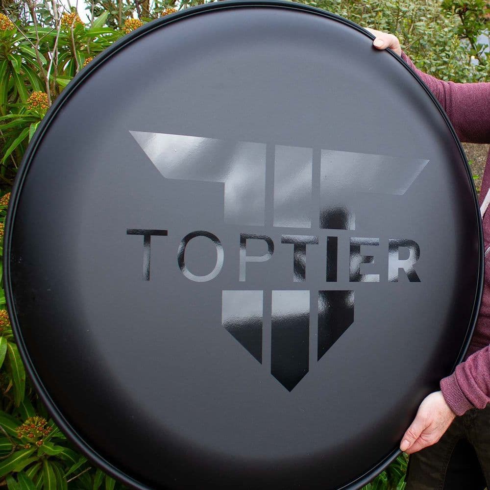 Matt Black Wheel Cover with Gloss Black Logo/Lettering