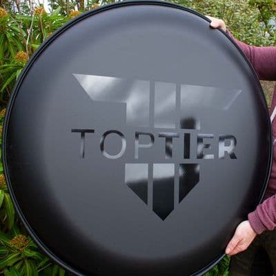 Matt Black Wheel Cover with Gloss Black Logo/Lettering