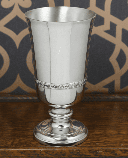 Medieval Style Pewter Goblet - Pewter Band