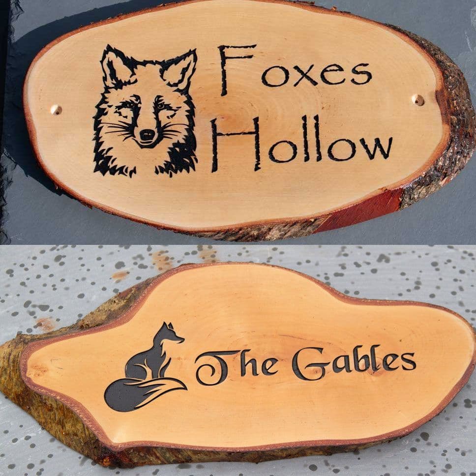 Medium Rustic Slice with Carved Letters