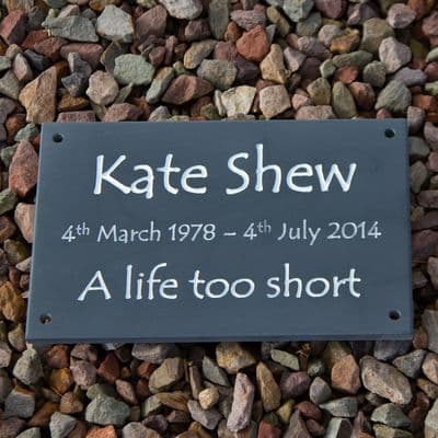 Memorial Plaques -  12m Slate Corian