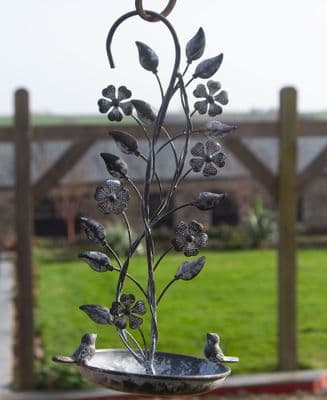 Metal  Bird Feeder with Flowers