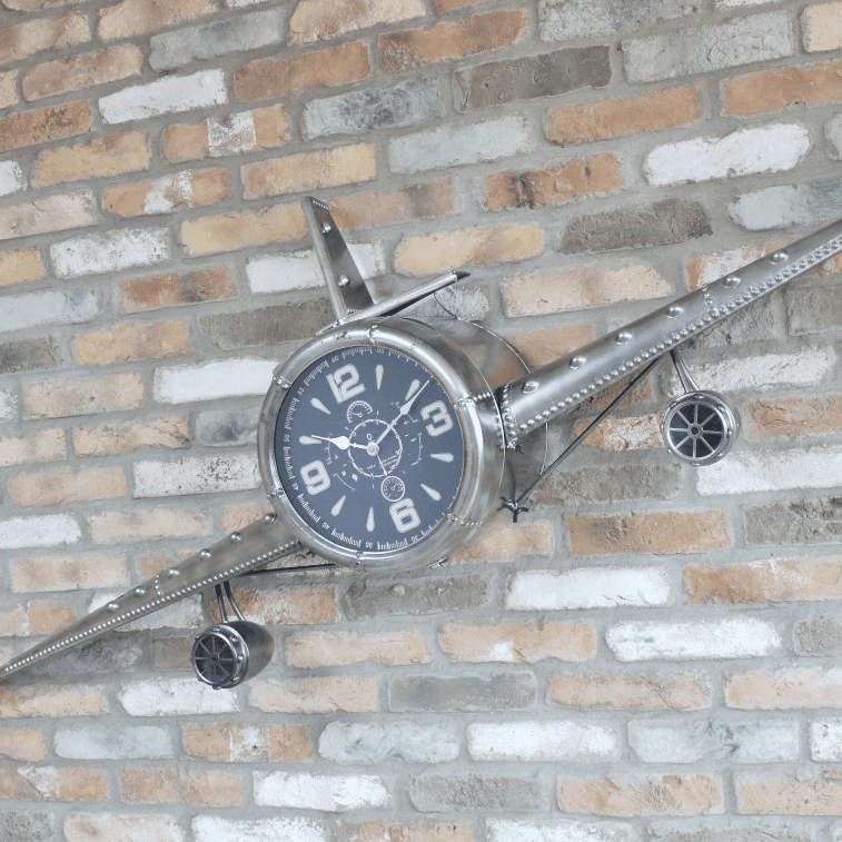 Metal Plane Clock