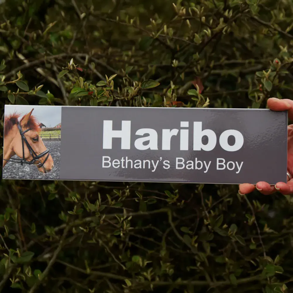Metal Stable Name Plate - Colour Photo -  ToughPrint