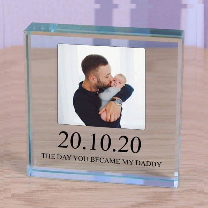 New Daddy - Small Glass Photo Block