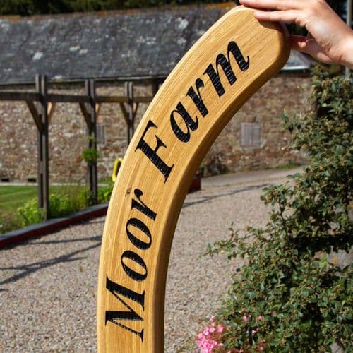 Double Sided Oak Hockey Stick House Signs | The Sign Maker Shop