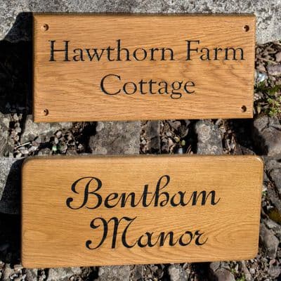 Oak House Signs - Standard Sizes
