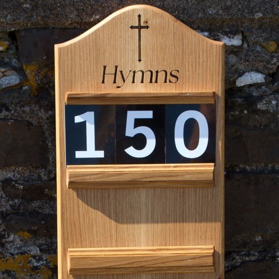 Oak Hymn Board | The Sign Maker Shop