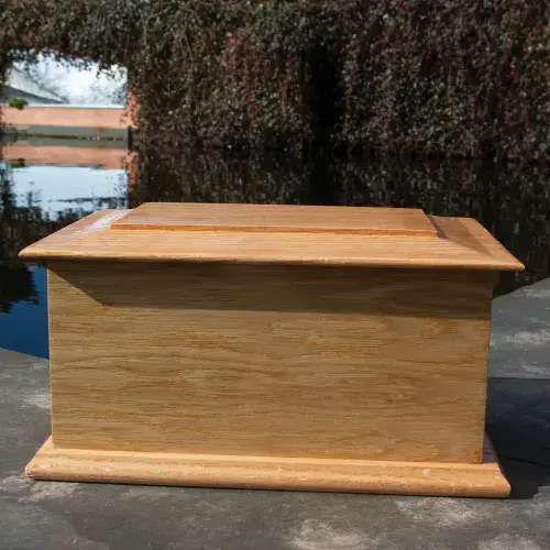 Good Value Oak Veneer Ashes Casket | The Sign Maker Shop
