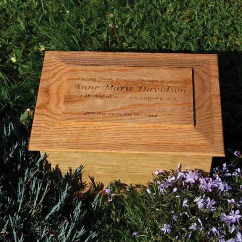 Good Value Oak Veneer Ashes Casket | The Sign Maker Shop
