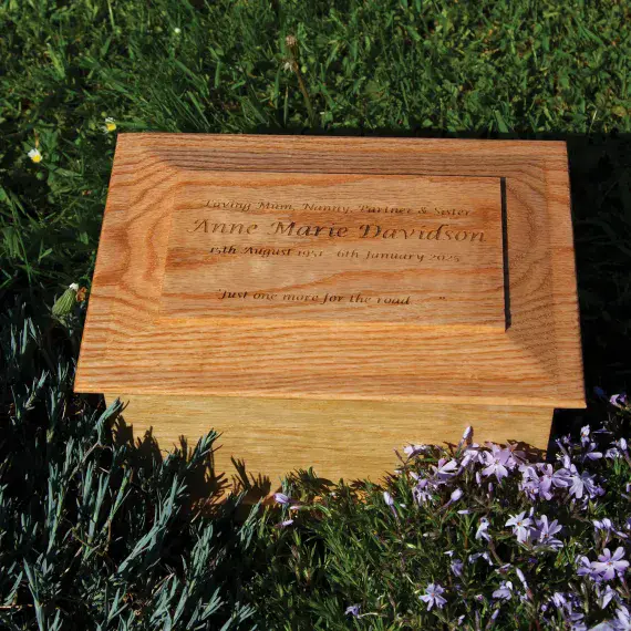 Good Value Oak Veneer Ashes Casket | The Sign Maker Shop
