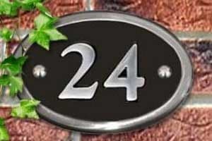 Oval Cast Aluminium House Number - Polished - PA7 - 140 x 100mm