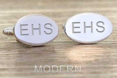 Oval Initial Cufflinks