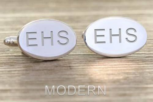 Oval Initial Cufflinks