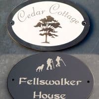Oval Painted & Etched Slate Signs | The Sign Maker Shop

