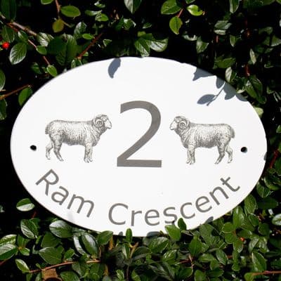 Oval Painted & Etched Slate Signs