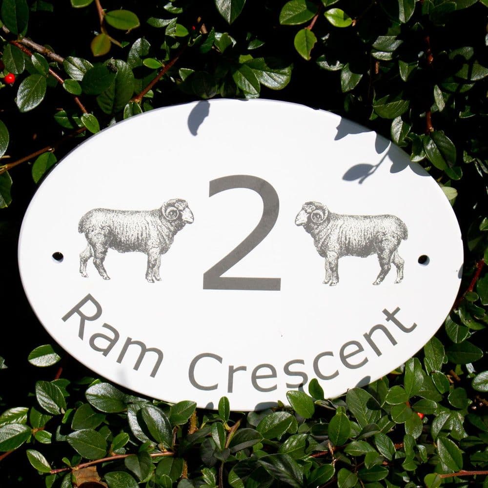 Oval Painted & Etched Slate Signs