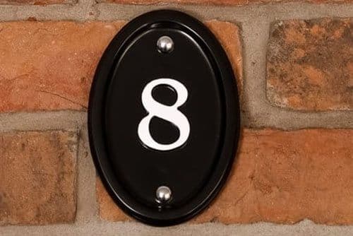 Die-Cast Aluminum House Numbers – Black Hammered Finish – 3.5” – Hy-Ko