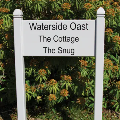 Painted Entrance Signs morticed into Posts
