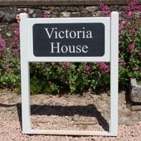 Painted Hardwood  Signs with Engraved Insert | The Sign Maker Shop