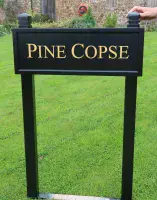 Painted Wooden Entrance Signs on Posts | The Sign Maker Shop