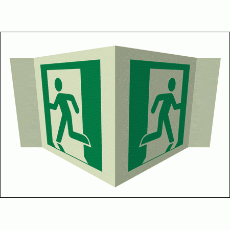 Panoramic Fire Exit Sign - 4461 - Panoramic Fire Exit, Running Man