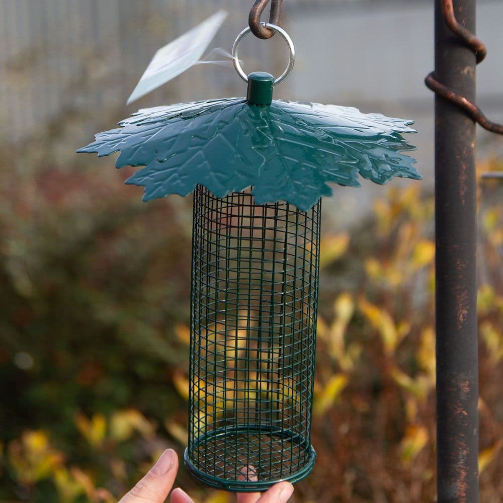 Peanut Feeder with Leaf Roof
