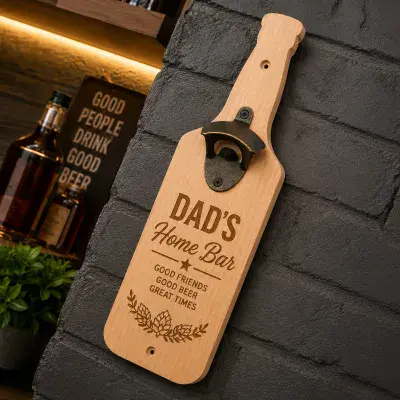 Personalised Beer Bottle Shaped Wall Bottle Opener