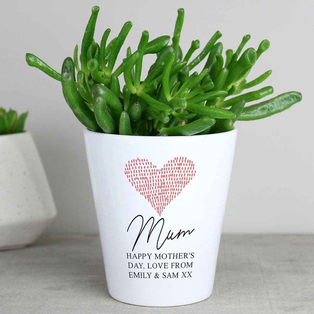 Personalised Flower Pot with Heart