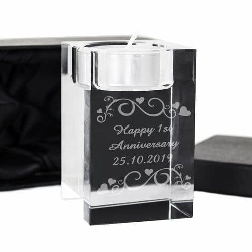 Personalised Glass Tea Light Candle Holder | The Sign Maker Shop