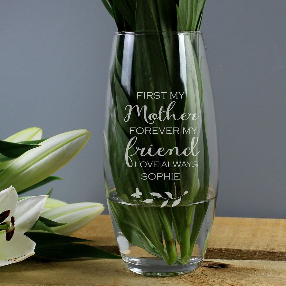 Personalised Glass Vase for Mothers Day