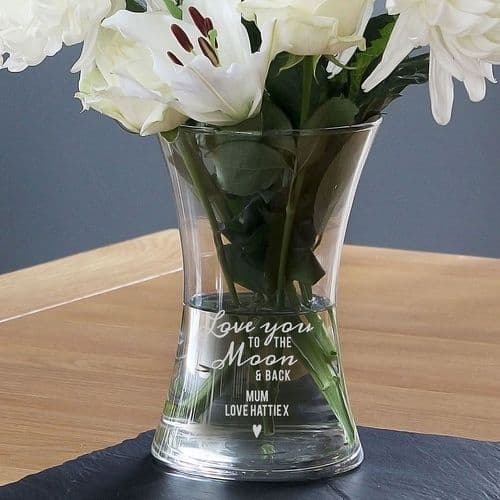 Glass Vase - Love You to The Moon & Back | The Sign Maker Shop