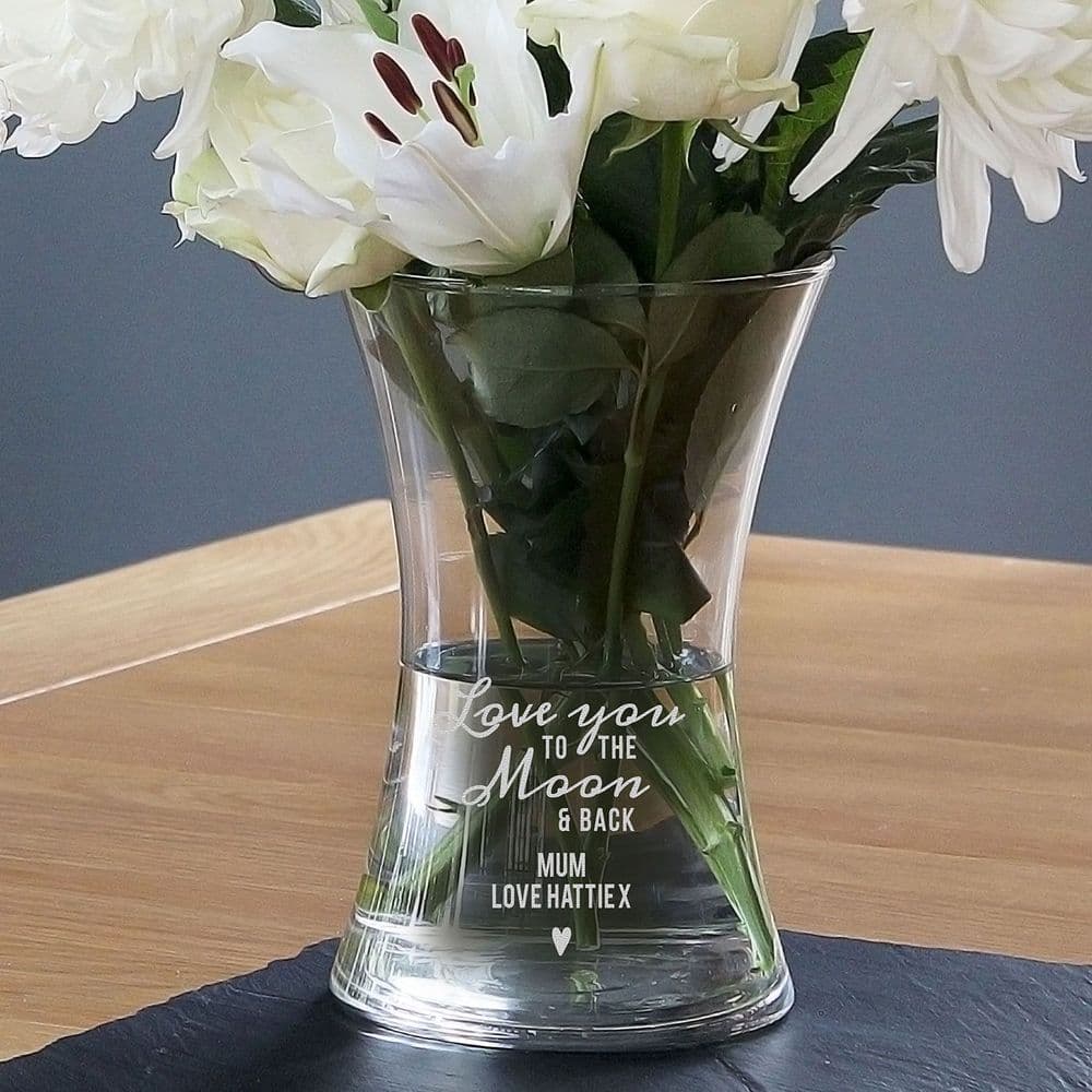 Personalised Glass Vase - Love You to The Moon
