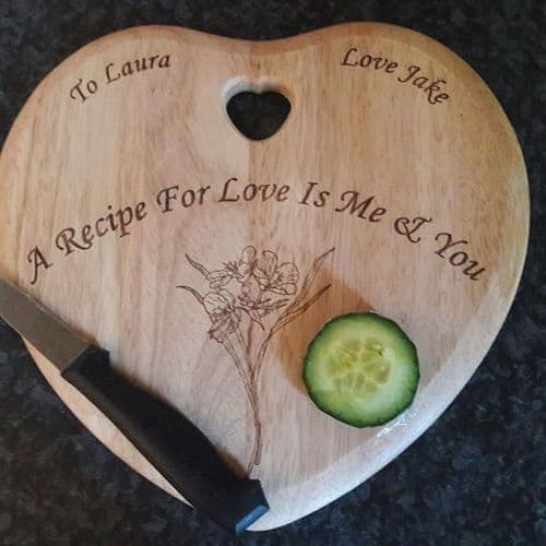Personalised Wooden Heart Chopping Board | The Sign Maker Shop