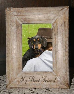 Personalised Limed Wood Photo Frame for 6