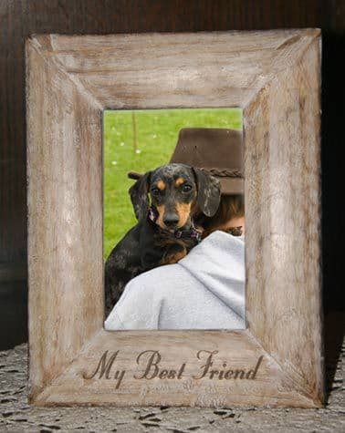 Personalised Limed Wood Photo Frame for 6" x4"
