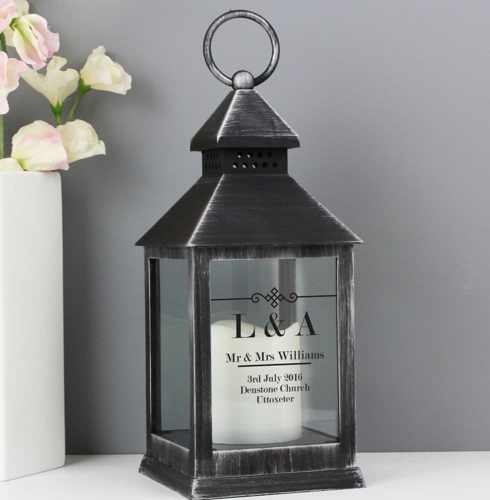 Personalised Little Black Lantern - Elegant Diamond