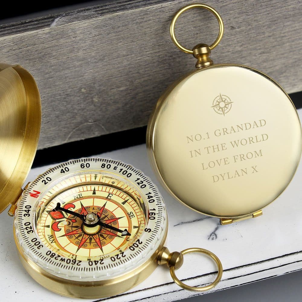 Personalised Metal Compass with 4 lines of wording