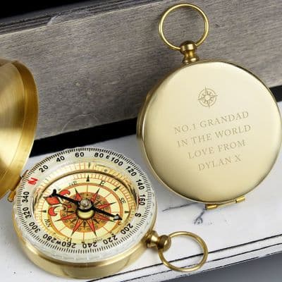 Personalised Metal Compass with 4 lines of wording