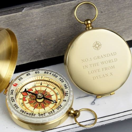 Personalised Metal Compass with 4 lines of text | The Sign Maker