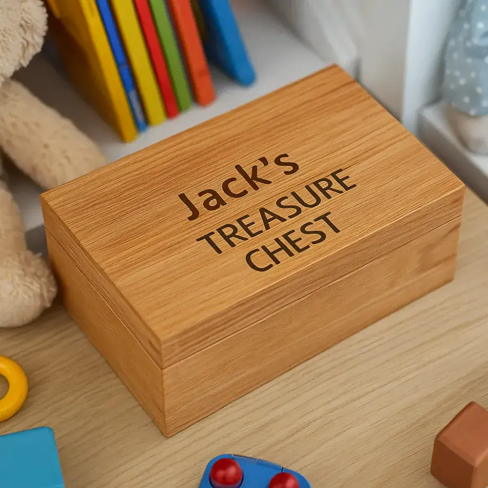 Personalised Solid Oak Box - Lift-off Lid
