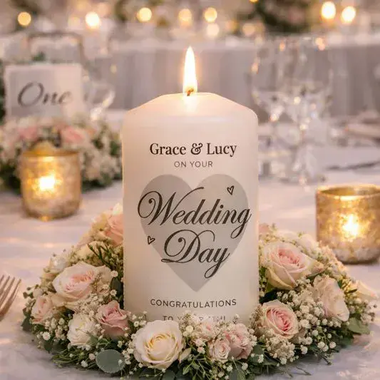 Personalised Wedding Day Candle