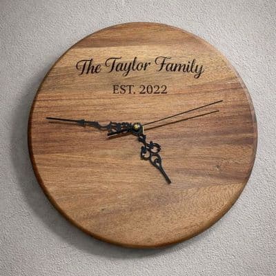 Personalised Wooden Wall Clock