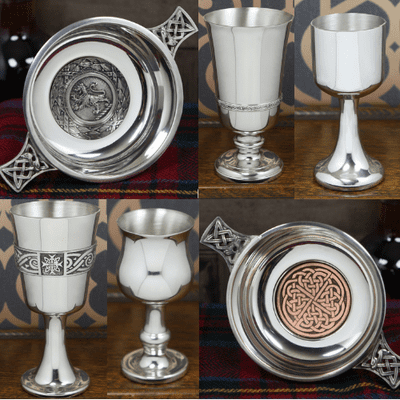Pewter Goblets & Quaich Bowls