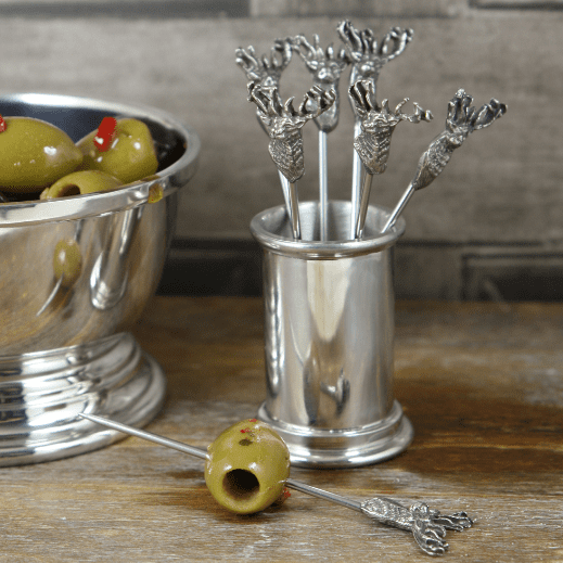Pewter Stag Olive Picks / Cocktail Sticks